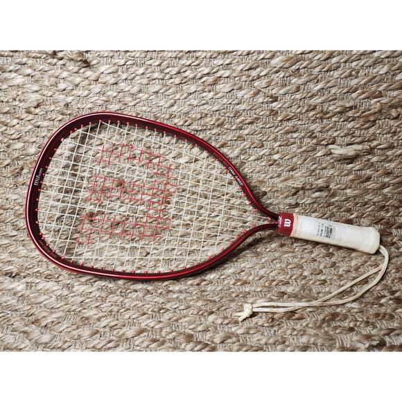 New Vintage Wilson Staff Pro Mid Plus High Beam Series Red White Racket & Case - Picture 2 of 8